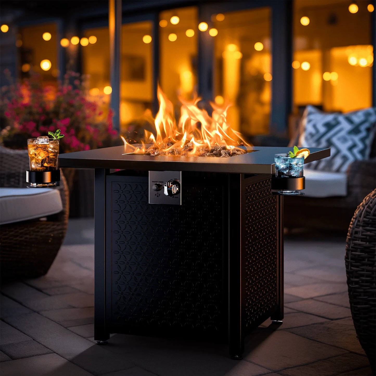 28 Inch Propane Fire Pit Table 50000 BTU Outdoor Gas Heater