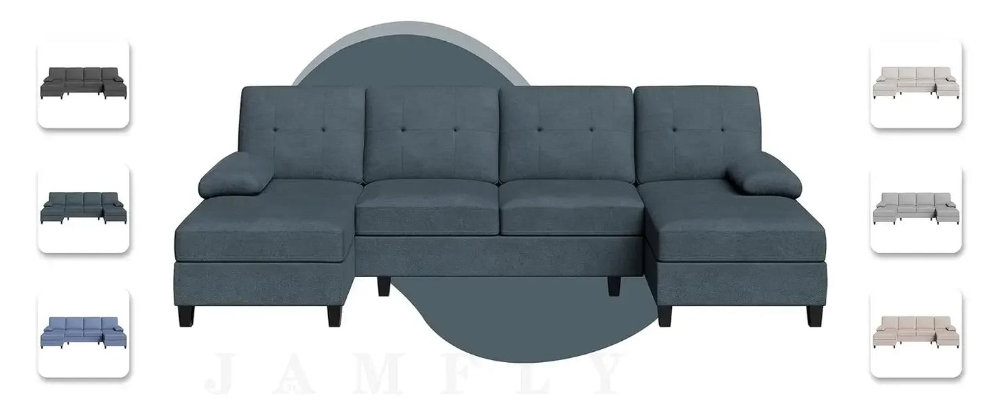 Sectional Sofa U-Shaped Couch for Living Room Furniture Set Clearance