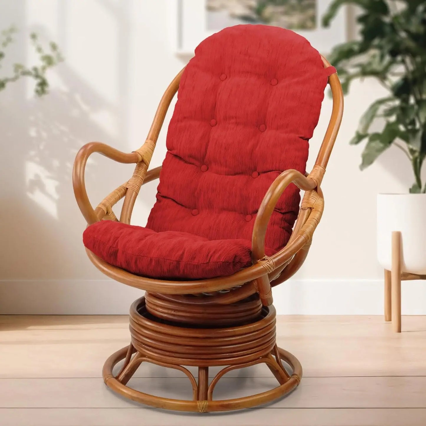 Java Lounge Swivel Rocking Chair Handmade Natural Rattan Wicker