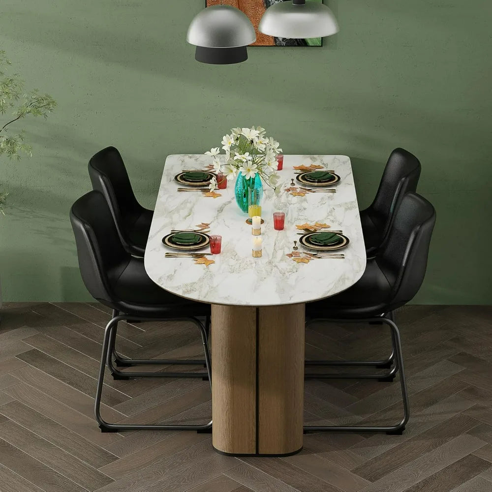 Modern Upholstered Dining Chairs Set of 4 with Metal Legs 18 Inch