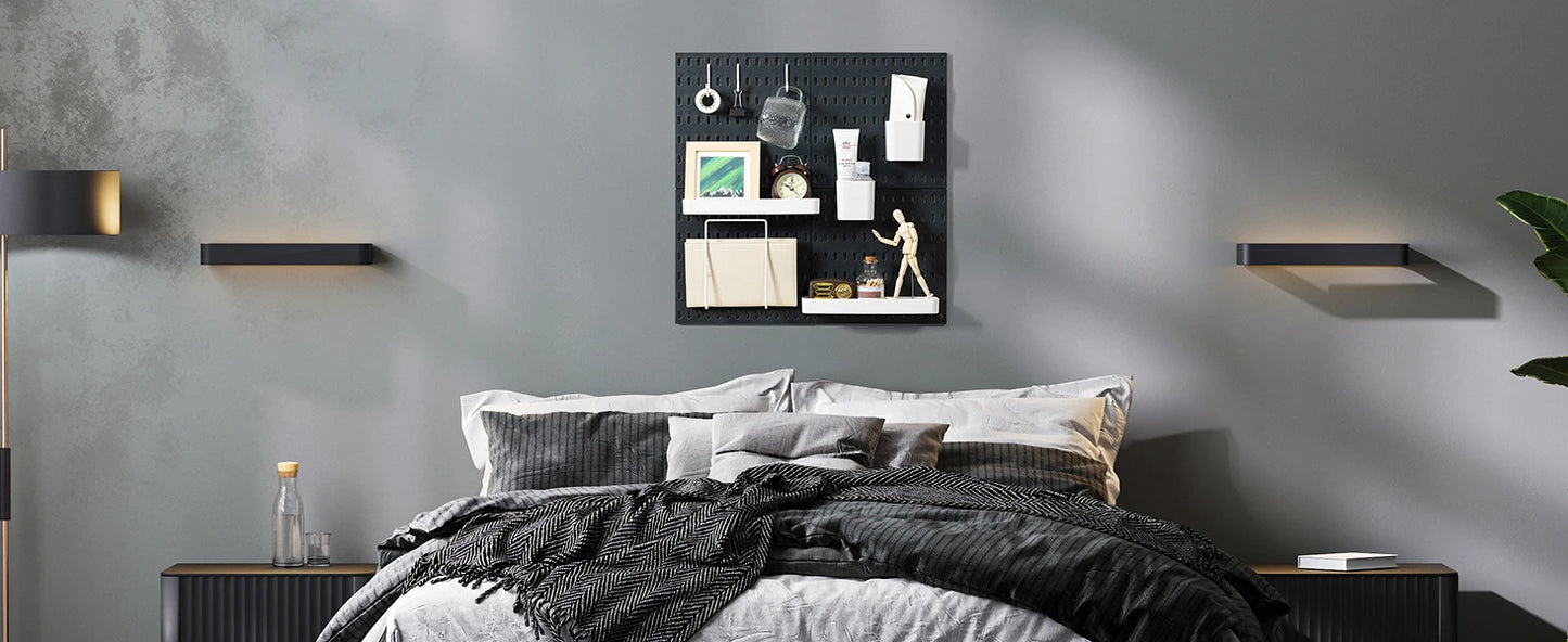 Deli 4pcs 22x22 Wall Organizer Kit with 17 Accessories for Storage