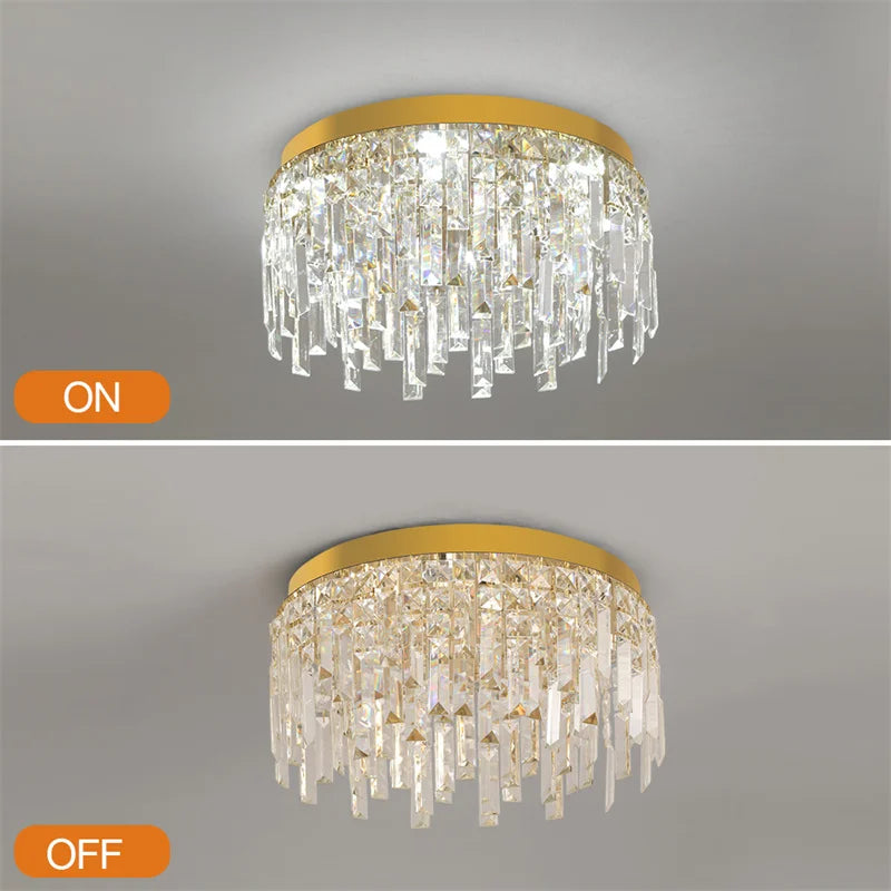 Drop Crystal Pendant Light Chandelier Ceiling Lamp for Dining Room
