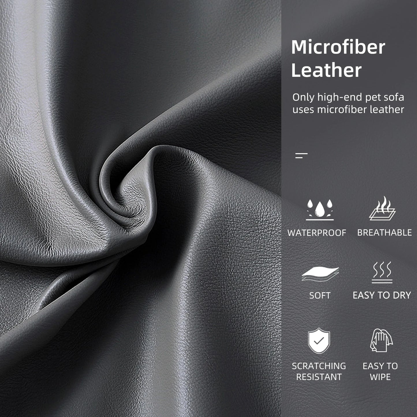 Elevated Dog Bed Sofa Mat Microfiber Leather Cover Large Pet Lounge Chair