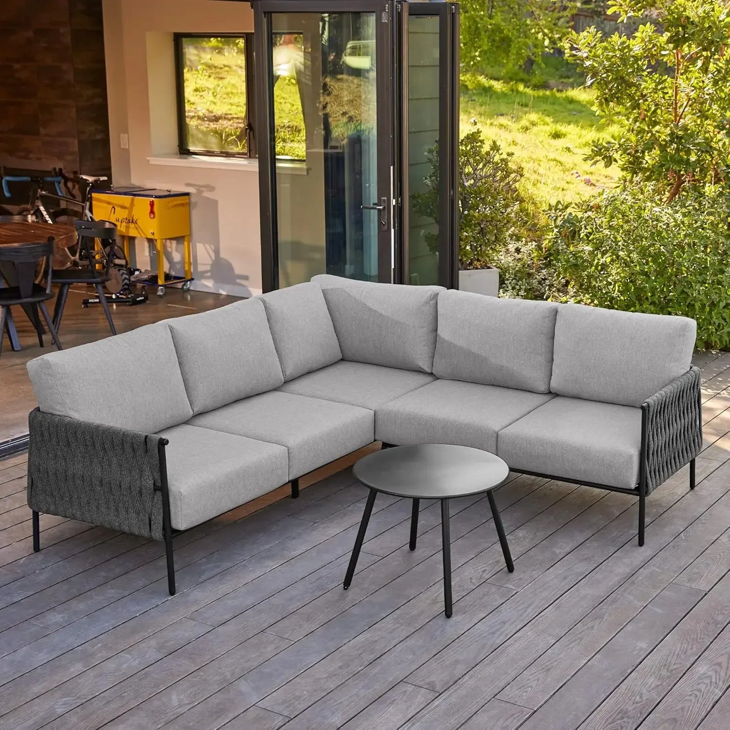 Ljustra Life Chatter Outdoor Patio Furniture Set L Shaped Sofa 5 Seats