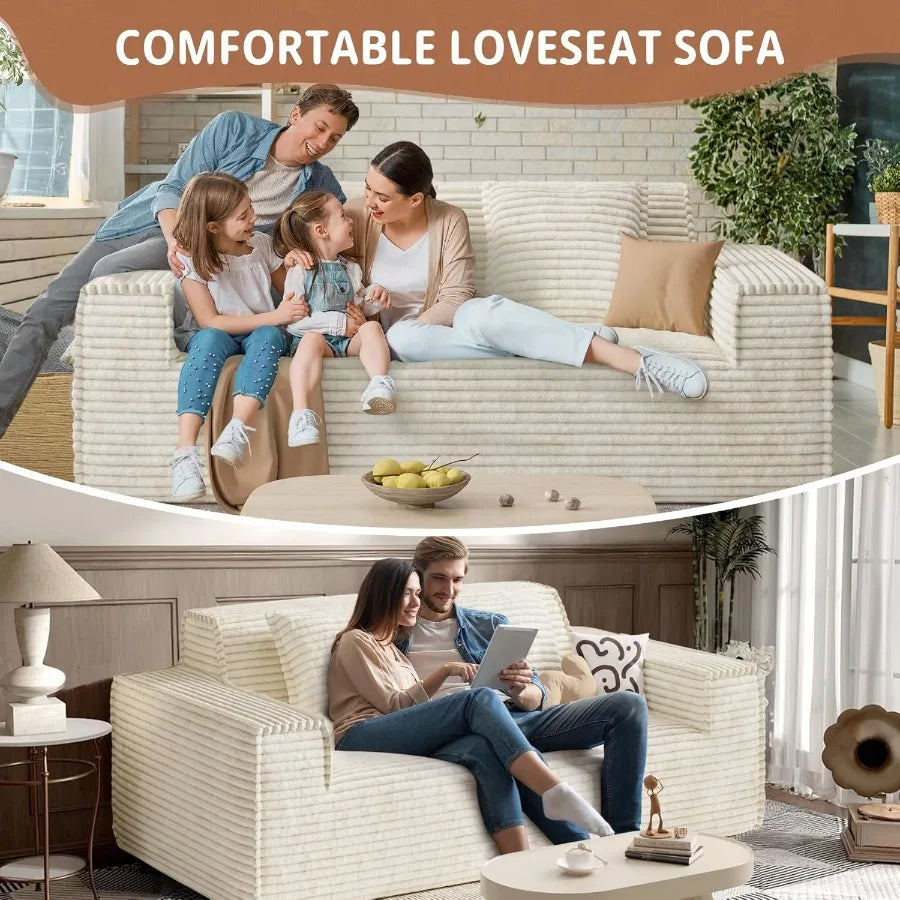 Modern Boneless Couch Loveseat Sofa Upholstered No Assembly Required