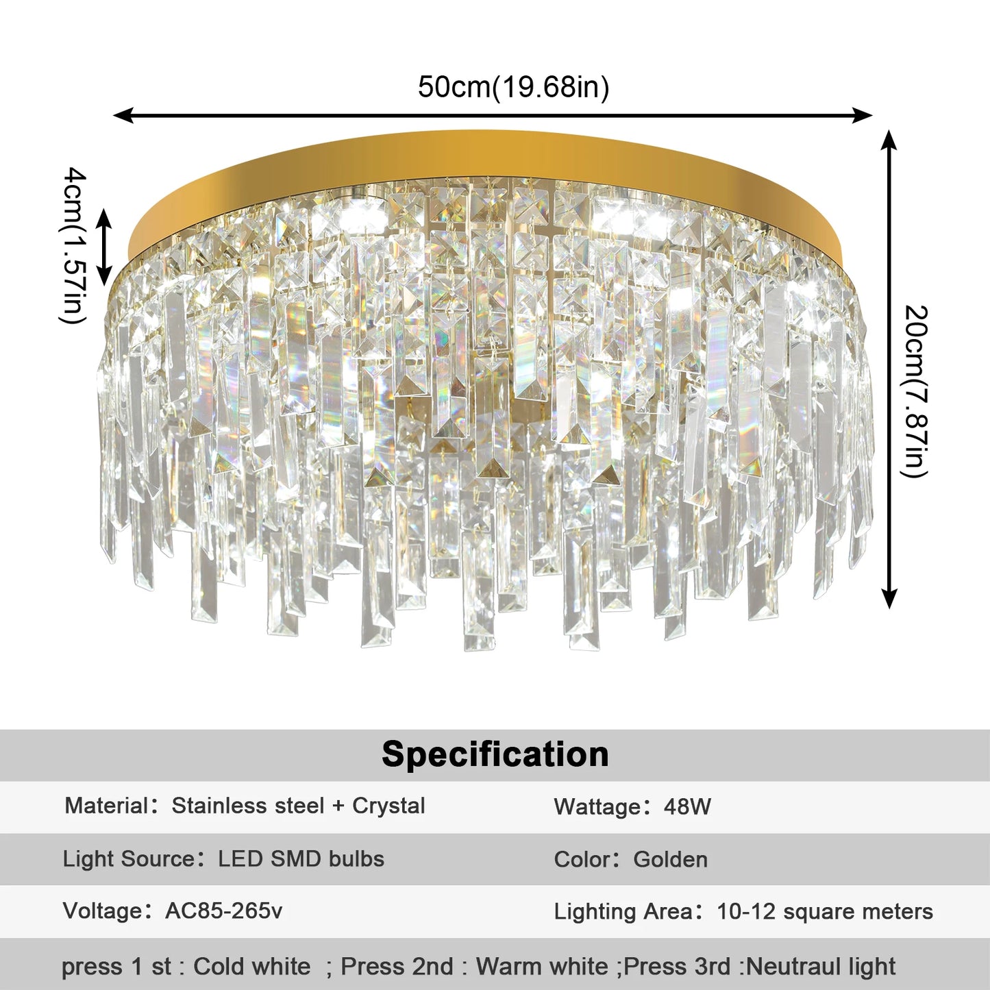 Luxury Crystal Ceiling Lamp Modern Chandelier Nordic Home Decor LED