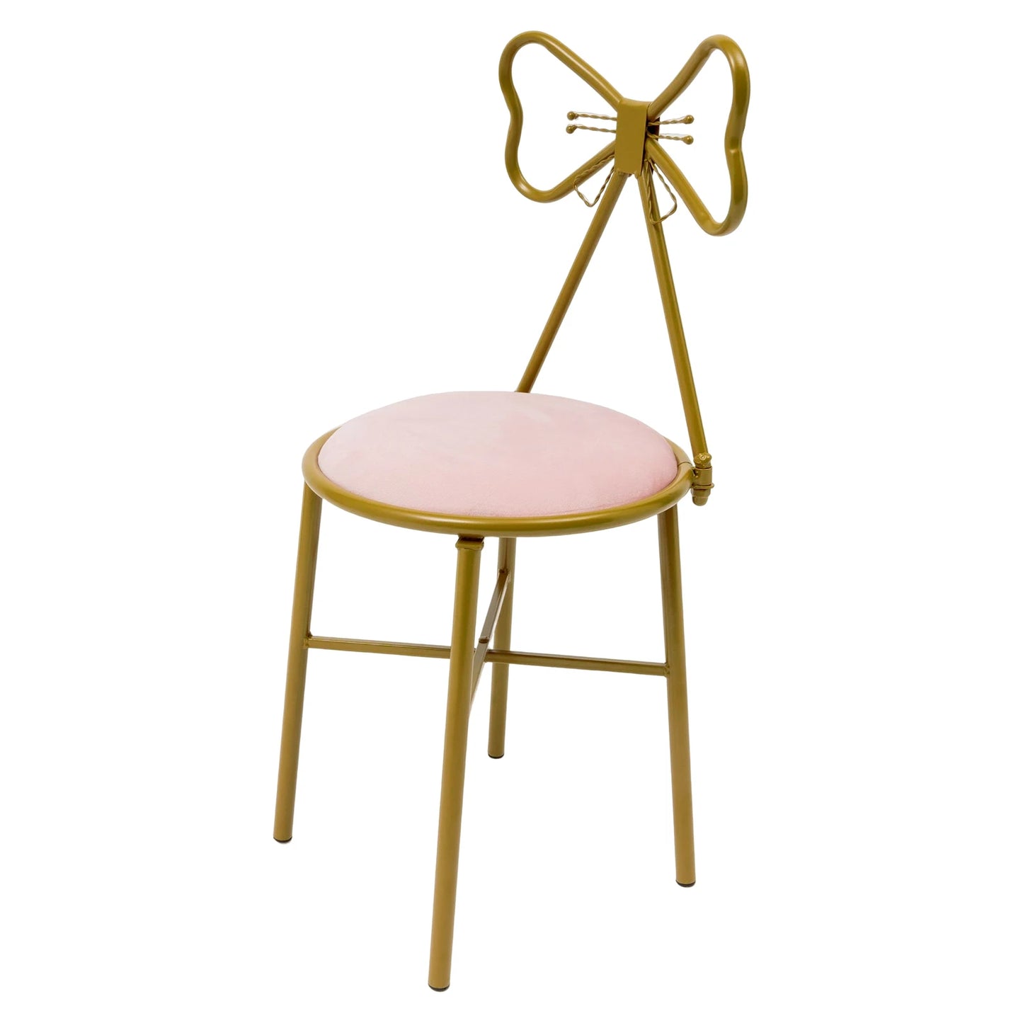 Butterfly Backrest Makeup Chair Modern Vanity Stool with Metal Frame