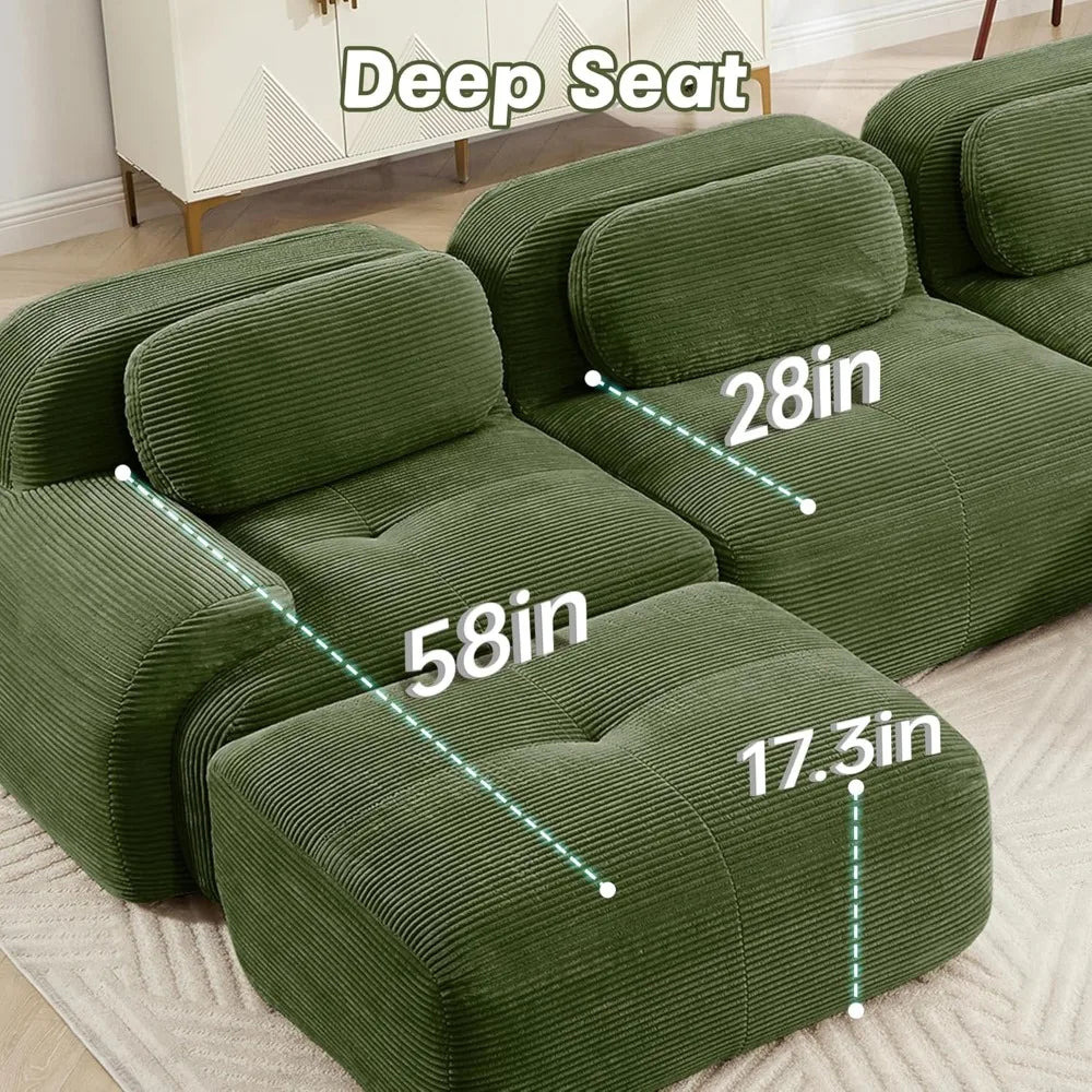 Ljustra Cloud Sectional Couch Modular Sofa Comfy Loveseat for Small Space