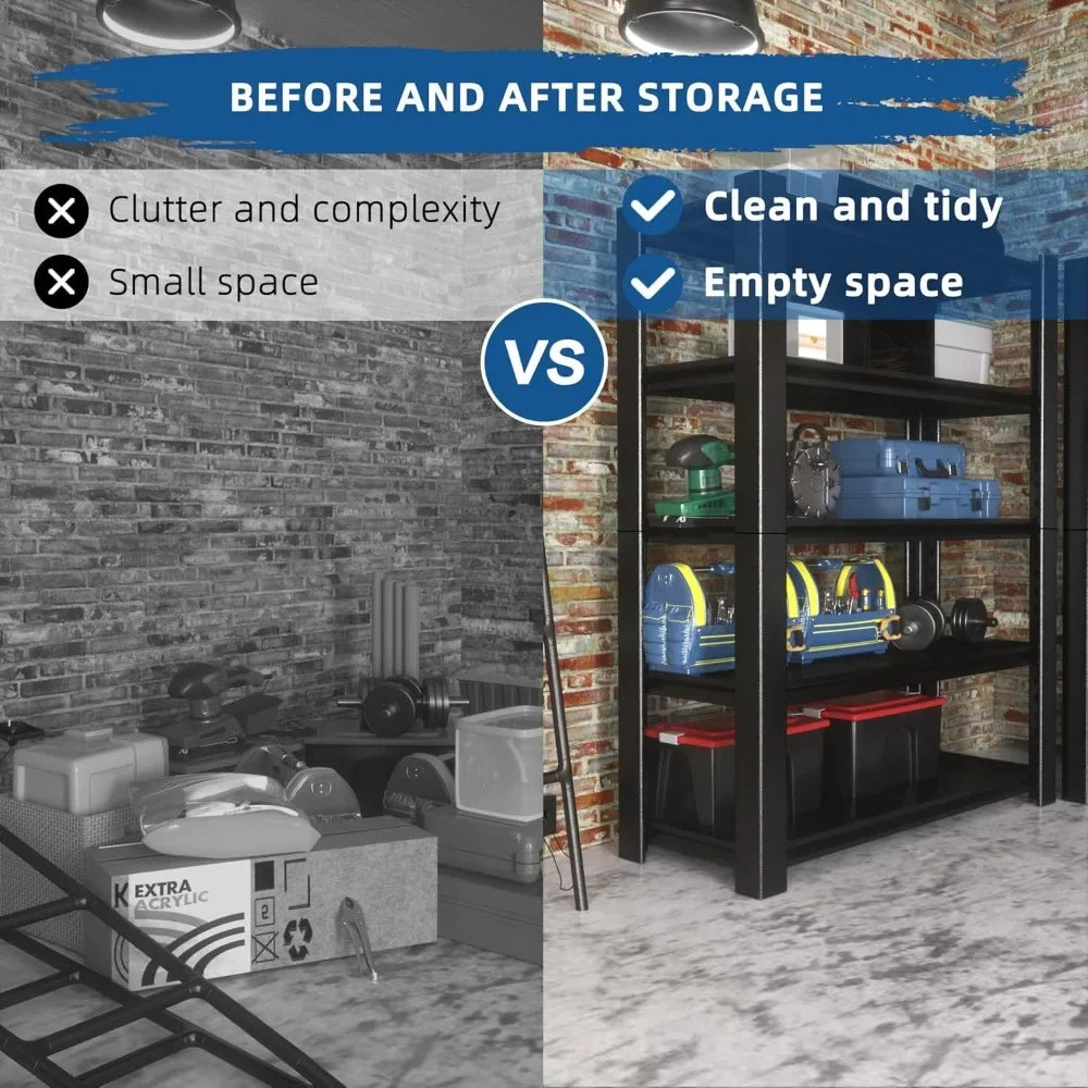 Heavy Duty Garage Shelving Unit 48 Inch Adjustable Metal Storage Rack