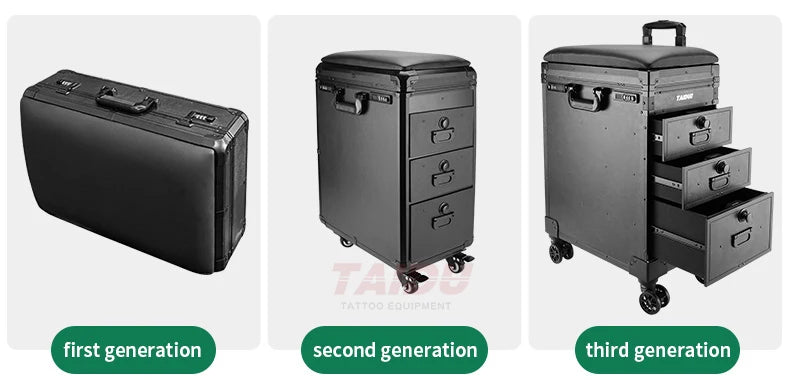 Ljustra Tattoo Suitcase With Three Drawers Large Storage Traveling Case