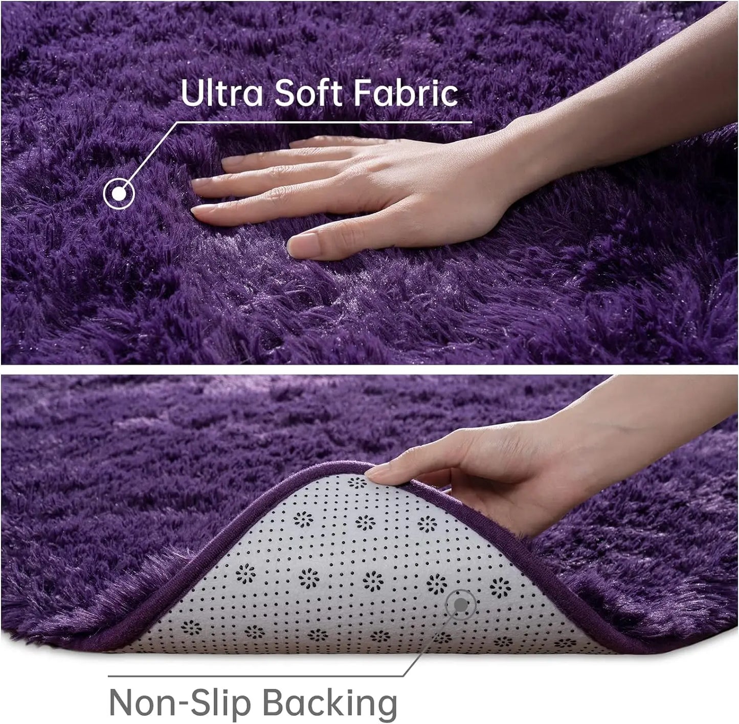 Fluffy Area Rugs for Bedroom Living Room Soft Fuzzy Non Slip Carpet