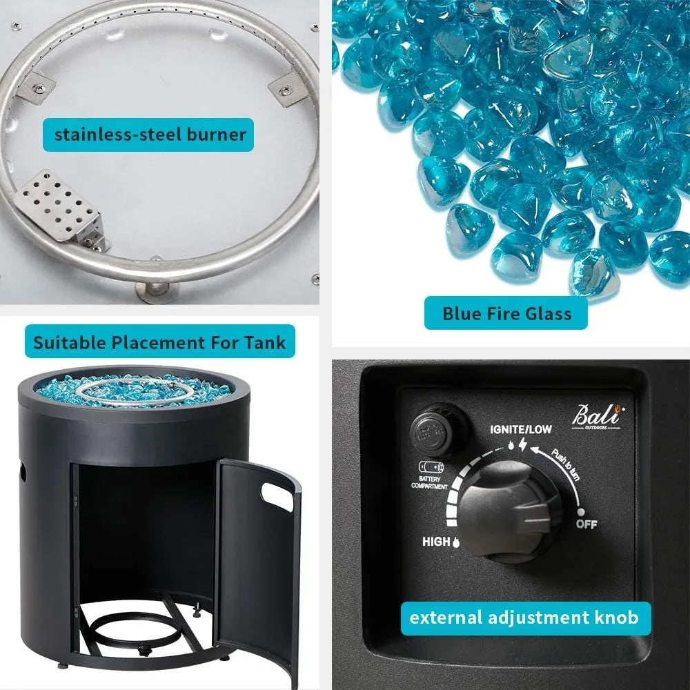 50000 BTU Propane Fire Pit Round Outdoor Fire Pit for Patio Garden Backyard