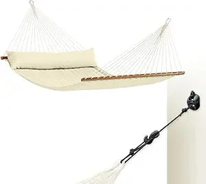 King Size Quilted Spreader Bar Hammock for 2 People Weatherproof