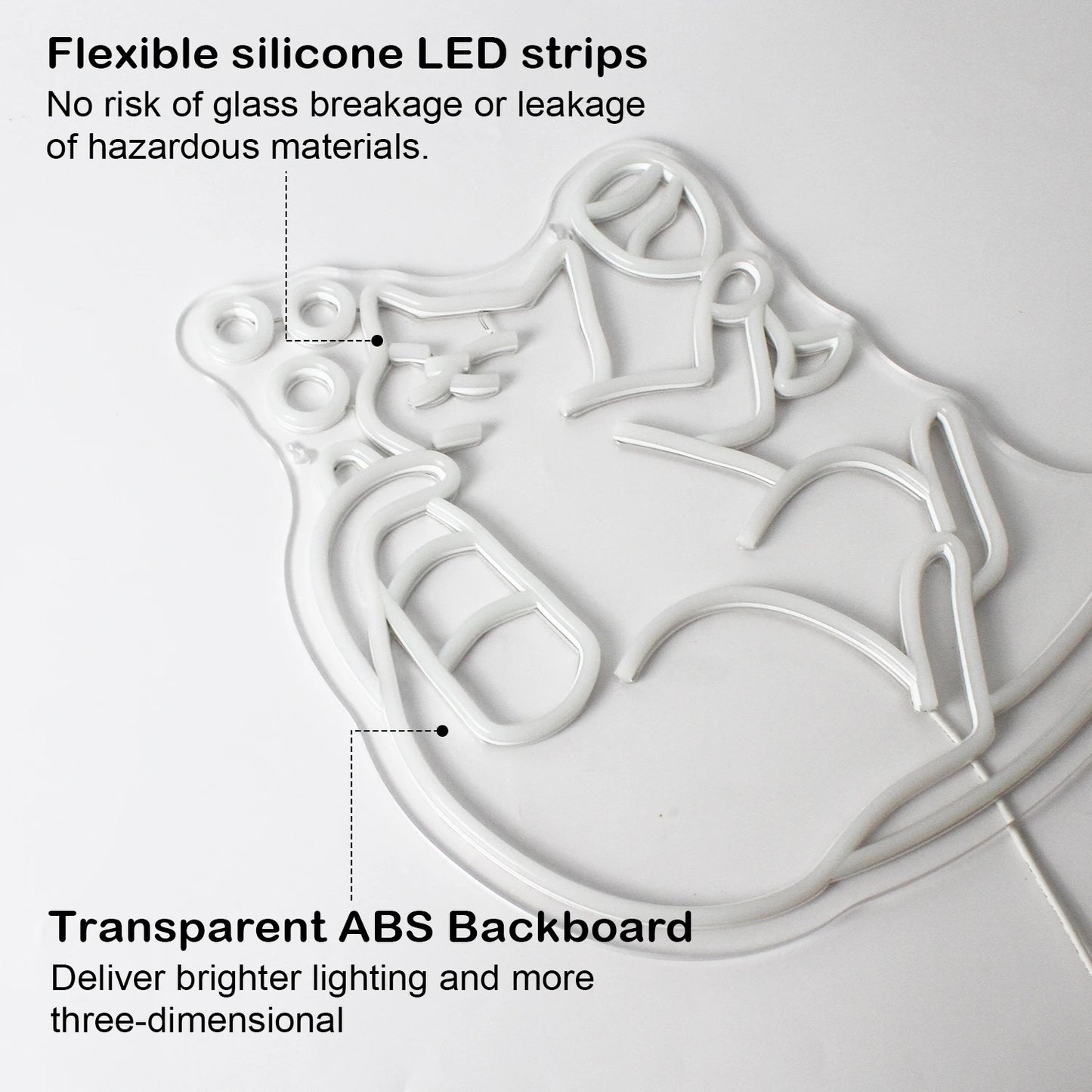 Dimmable Drinking Cat Neon Sign Wall Art Decor LED Birthday Gift