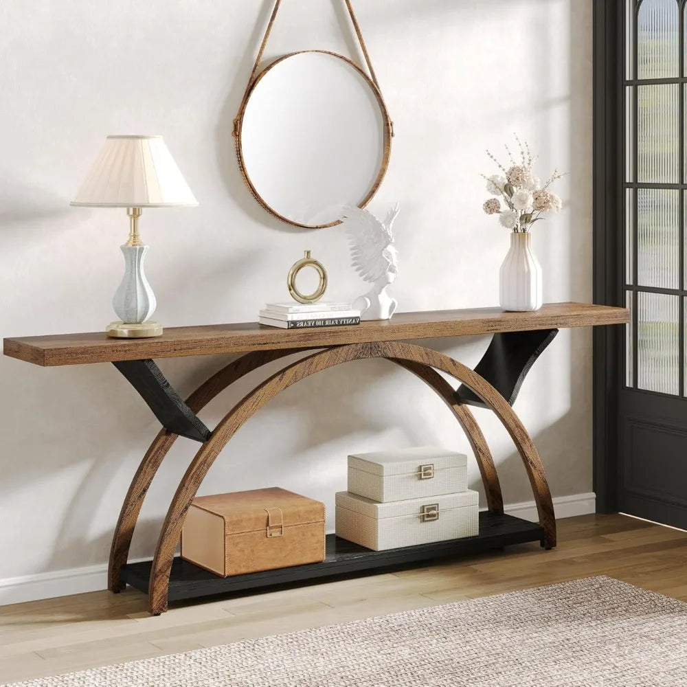 70.87" Console Table Narrow Entryway Table Rustic Sofa Table