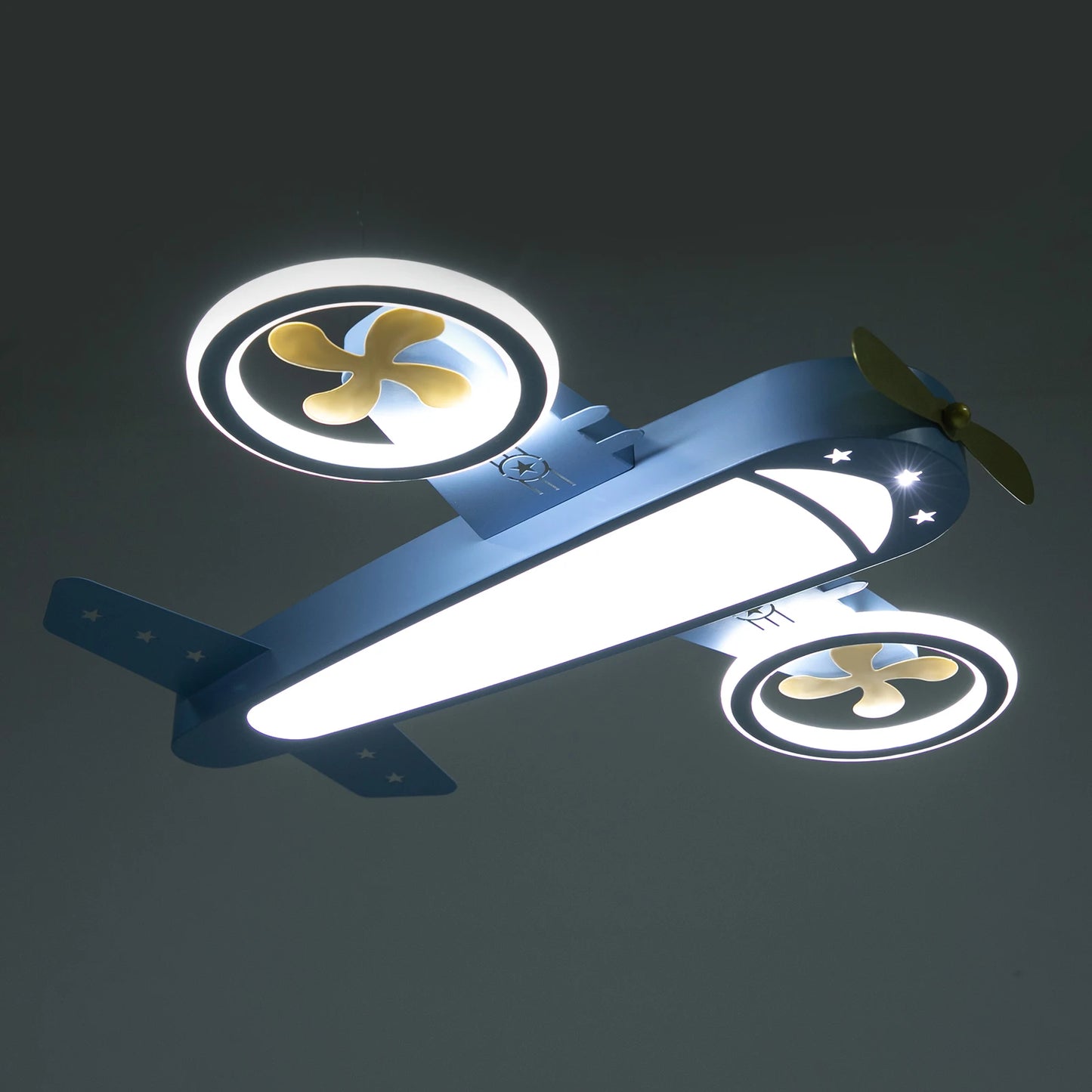 Dimmable Remote Control LED Ceiling Light Fixture with Fans for Bedroom