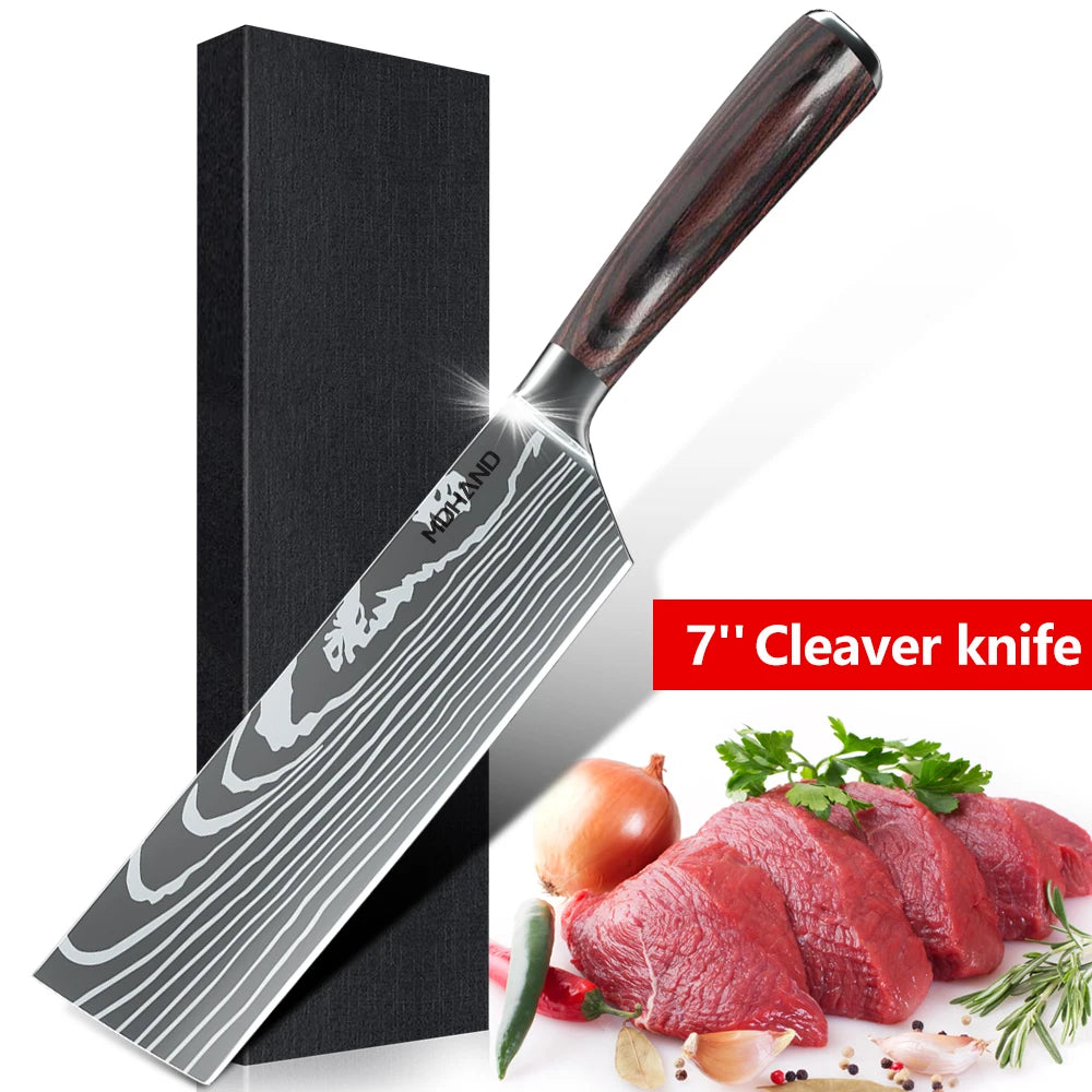 Chef Knife Set Japanese Damascus Steel Kitchen Knives Professional 1-10PCS