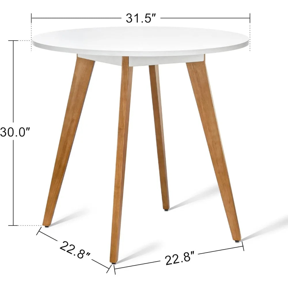 Mid Century Modern Dining Table Solid Wood Legs for Kitchen Living Room