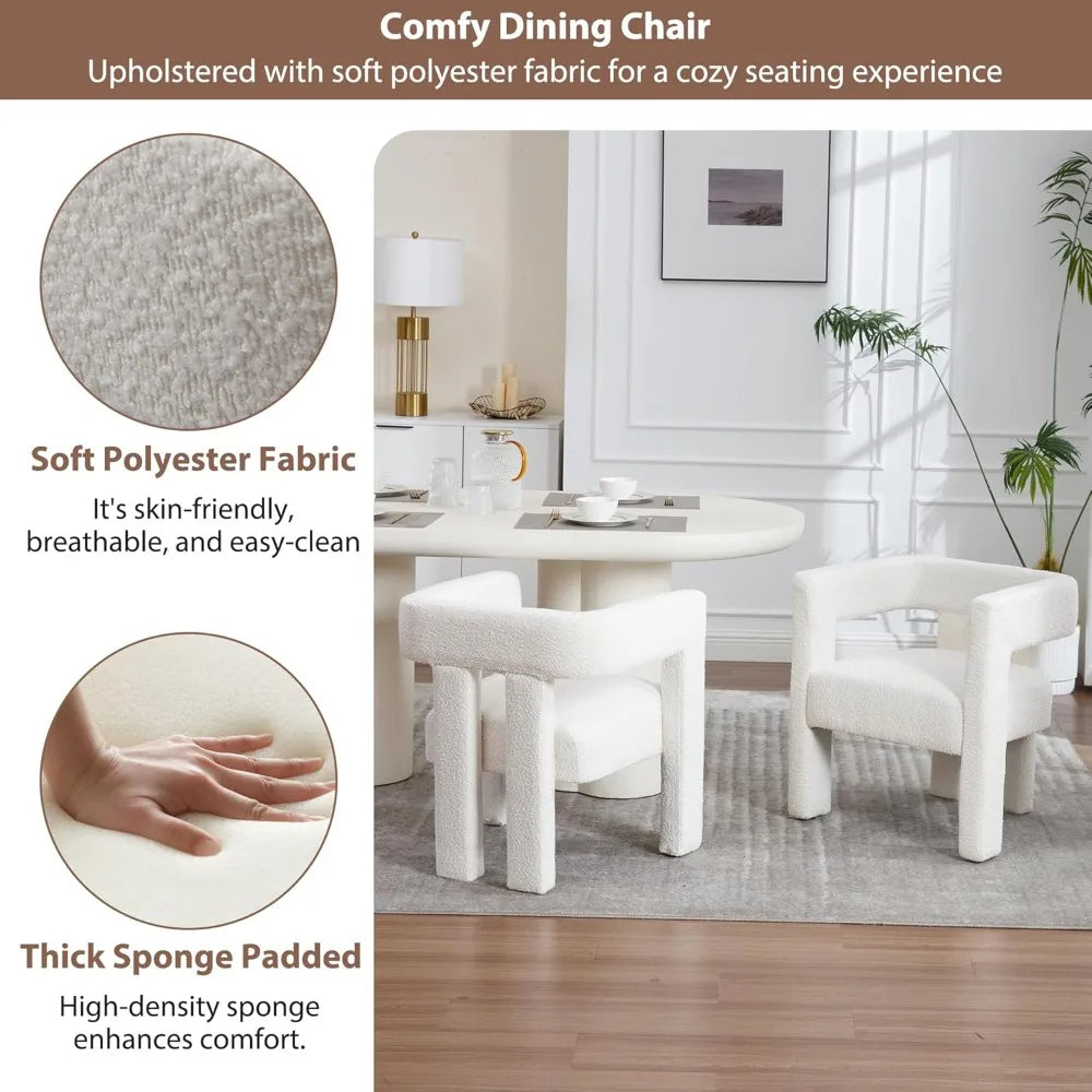 Modern Dining Chair Set of 4 Upholstered Barrel Accent Armchairs