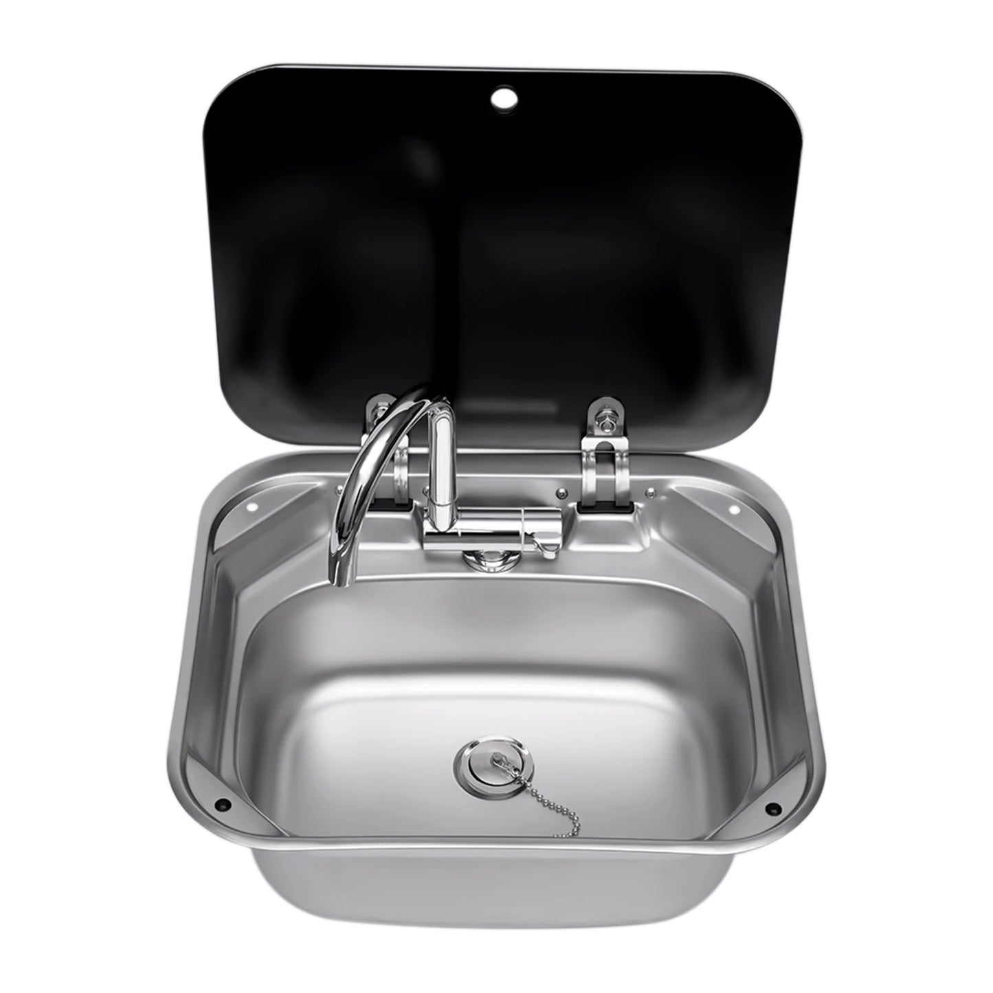 Steel Hand Wash Basin Sink with Tap for RV Caravan Boat Accessories