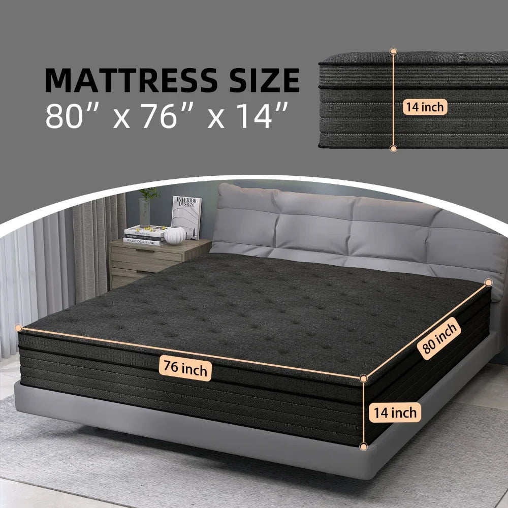 Ljustra 14 Inch Twin Hybrid Mattress Medium Firm Comfort Sleep