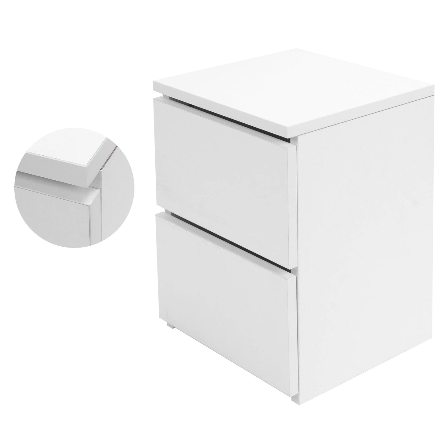 Bedside Table with 2 Drawers Modern Night Stand Home Bedroom Furniture