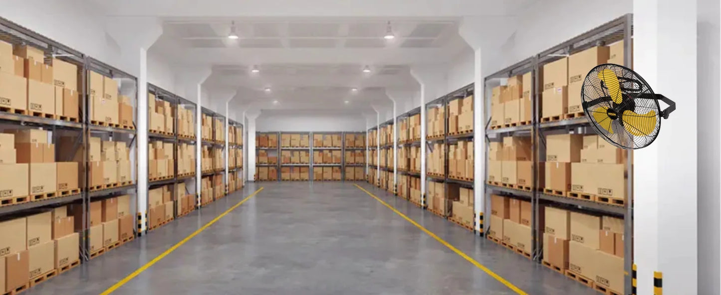 Ljustra 2500 CFM 12 Inch Industrial Wall Mount Fan High Velocity 3 Speed