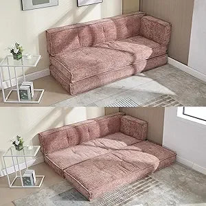 Modular Convertible Sleeper Sofa Bed with Side Storage Couch