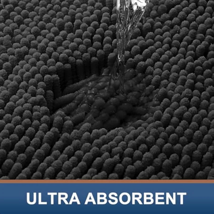 Luxury Chenille Bathroom Rugs Soft Absorbent Shaggy Bath Mat NonSlip