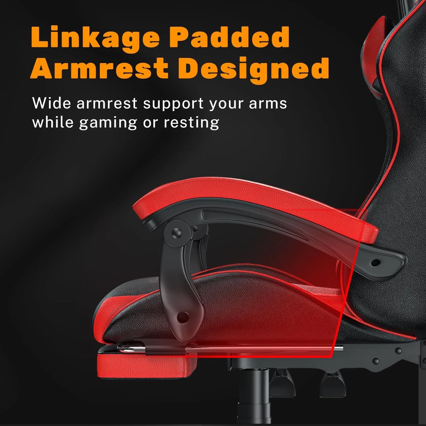 Gaming Chair with Footrest Ergonomic Adjustable Lumbar Support Chair