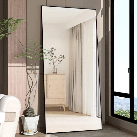 Ljustra Full Length Floor Mirror 65x24 Framed Black Metal Standing Mirror