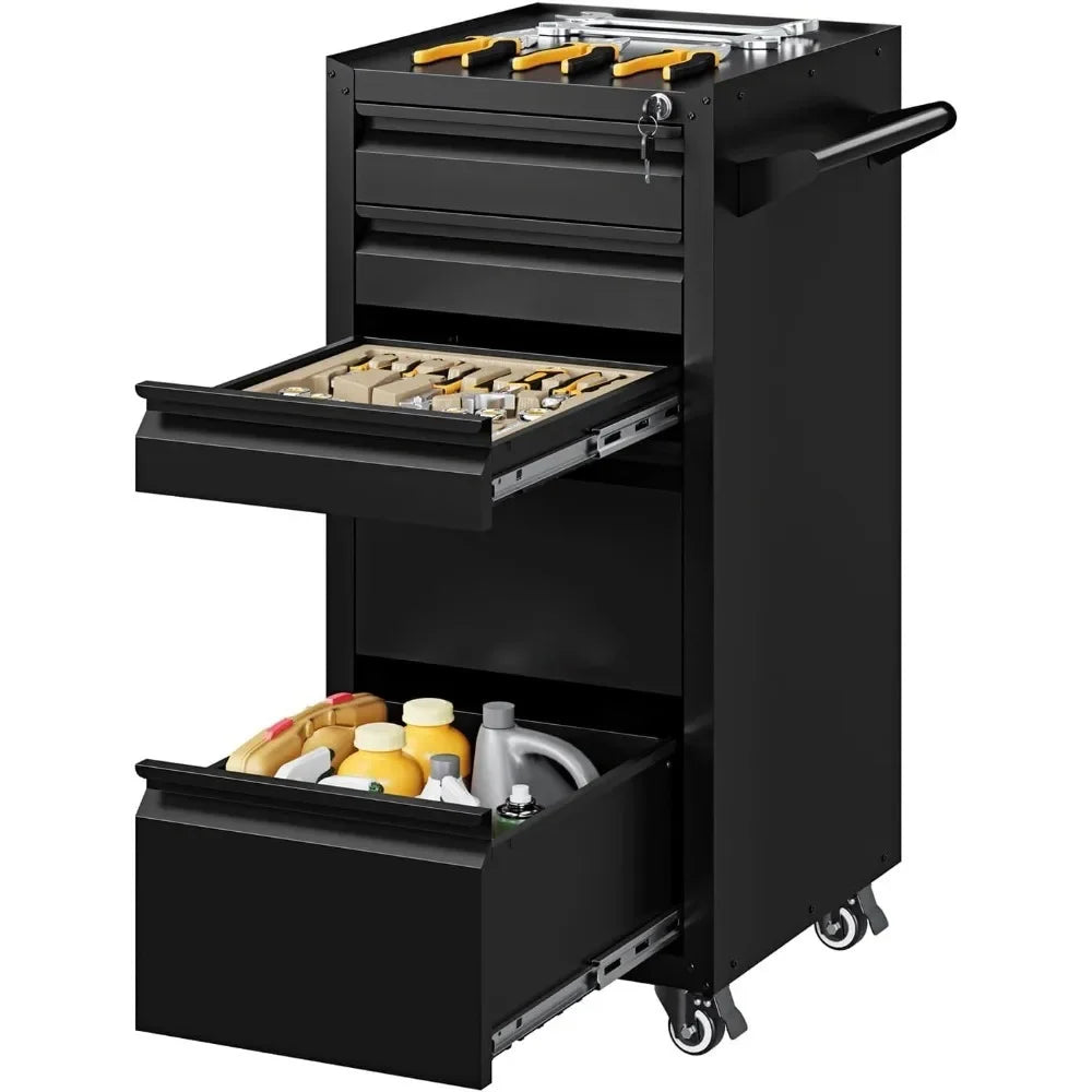 5-Drawer Rolling Tool Storage Cabinet with Locking Wheels Heavy Duty