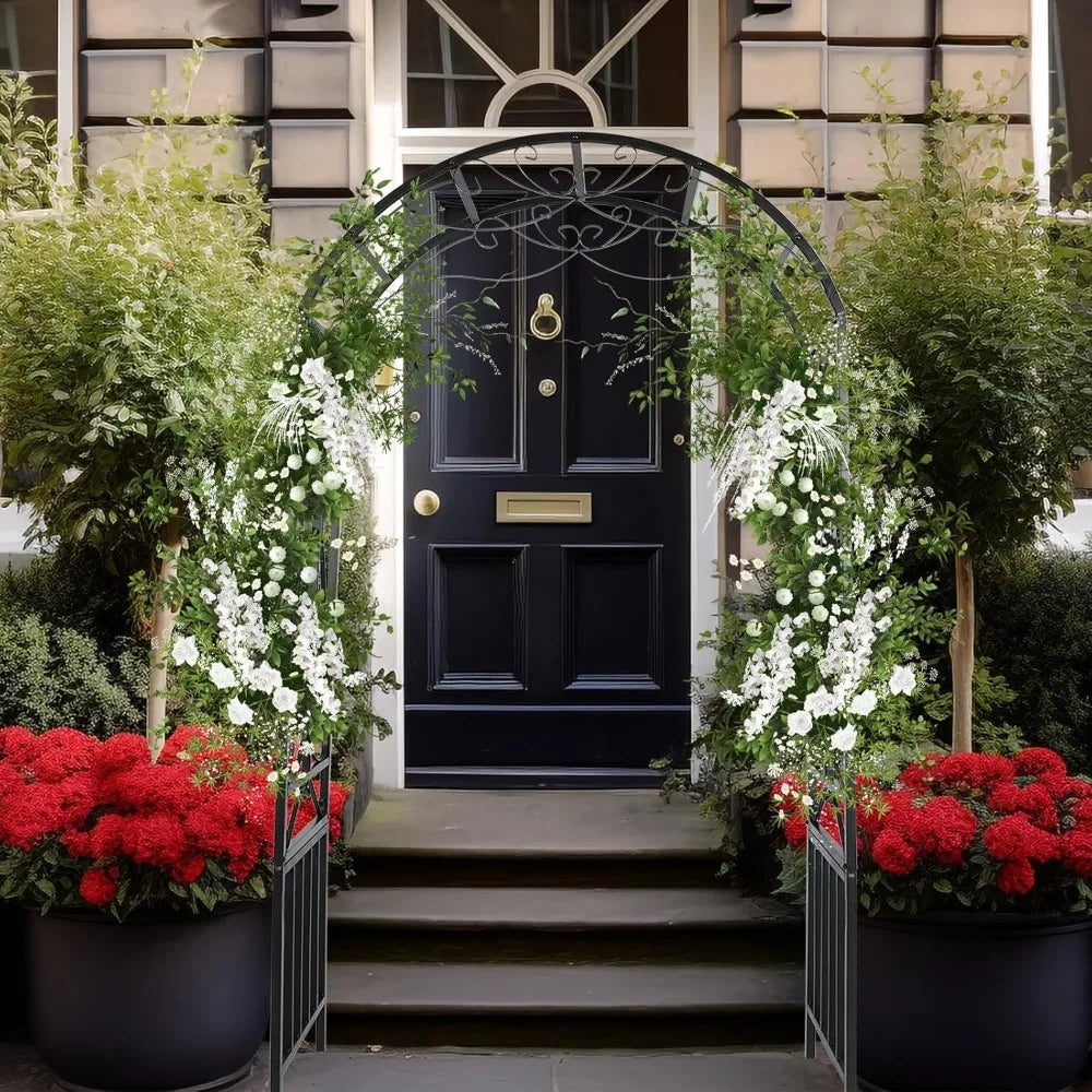 Garden Arch Trellis 7.2ft Metal Pergola Arbor Climbing Plant Support