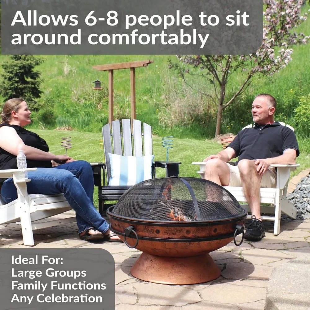 Large Outdoor Fire Pit Wood Burning Cauldron for Patio Backyard Camping