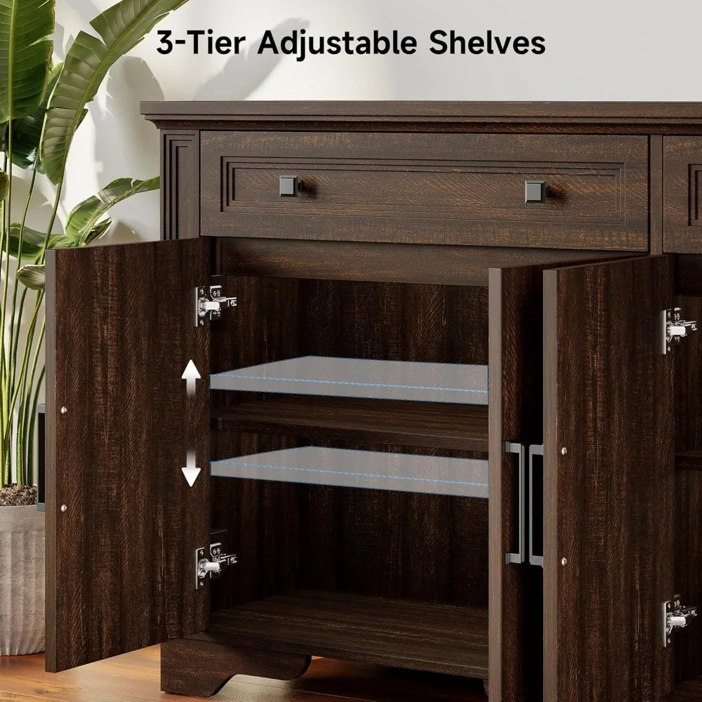 Ljustra 63 Inch Sideboard Buffet Cabinet Kitchen Storage Credenza