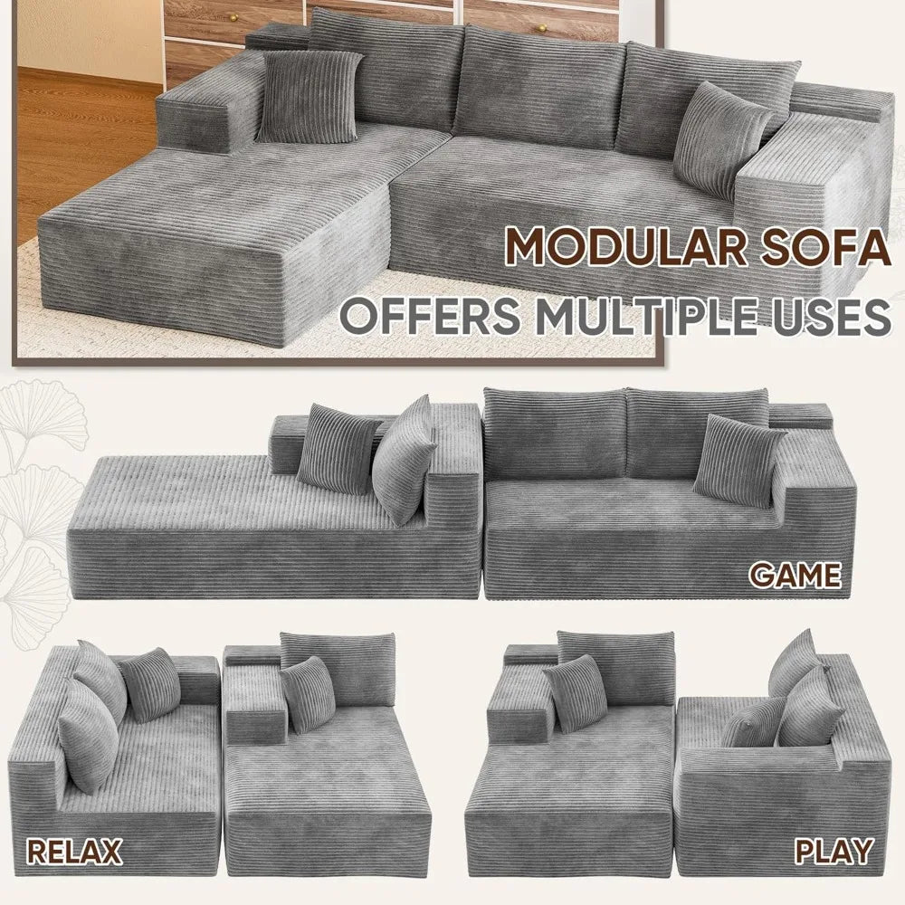 Ljustra Cloud Sectional Modular L-Shaped Sofa Deep Seat Comfort