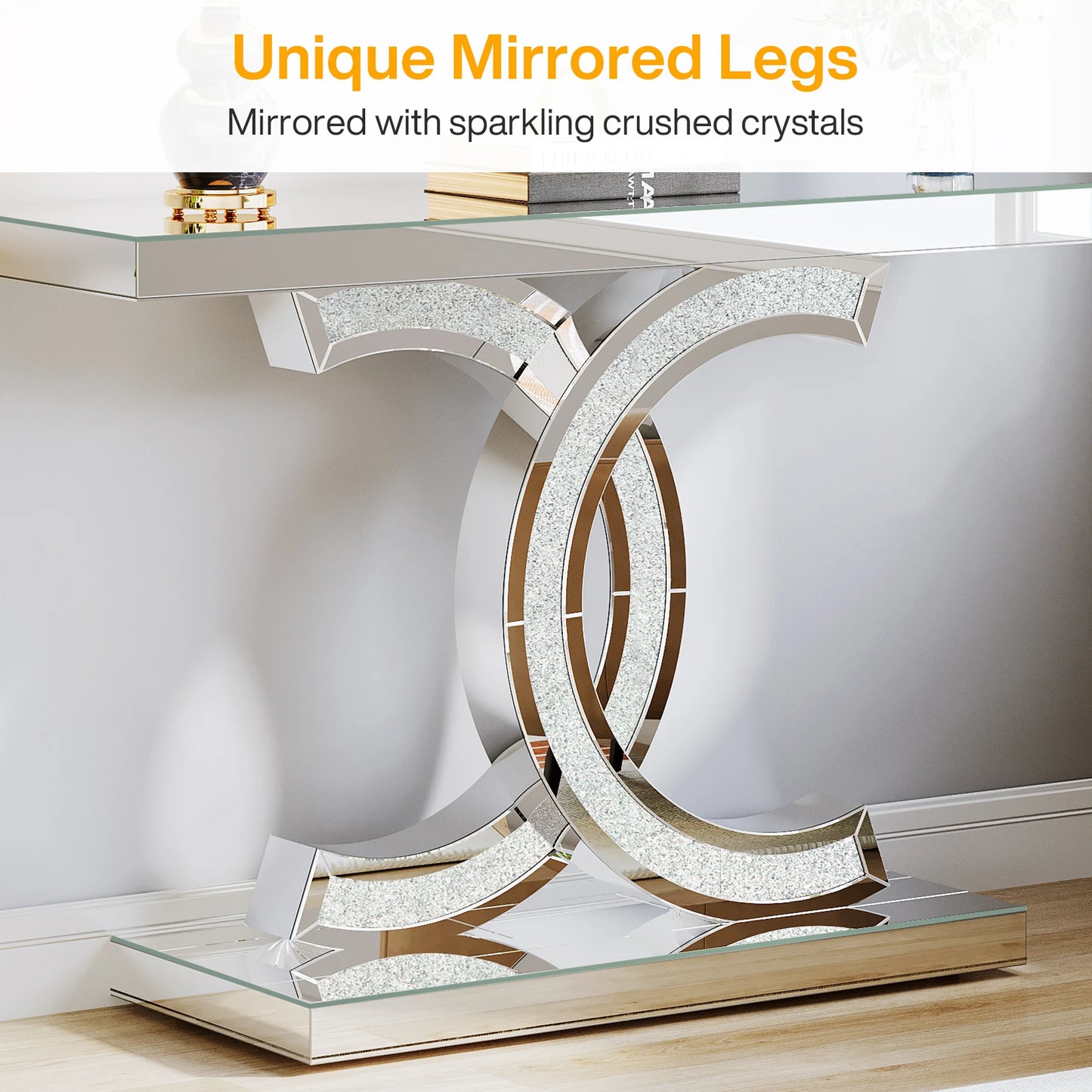 Ljustra Modern 39-Inch Console Table Faux Marble Gold Metal Legs