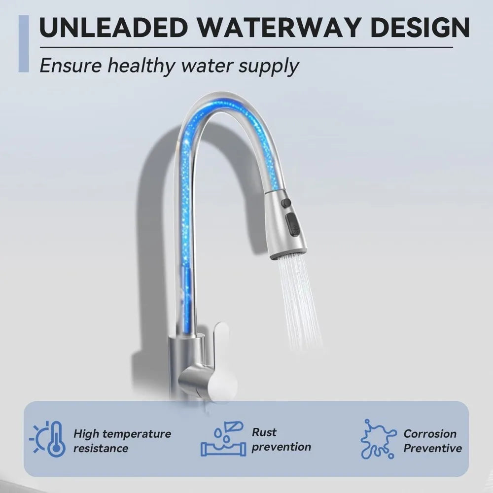 Stainless Steel Utility Sink with Pull-Out Faucet for Kitchen and Laundry