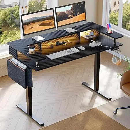 LED Electric Standing Desk Adjustable Height Ergonomic Home Office