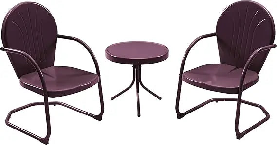 Ljustra Retro Metal Patio Bistro Set 3 Pieces Outdoor Seating