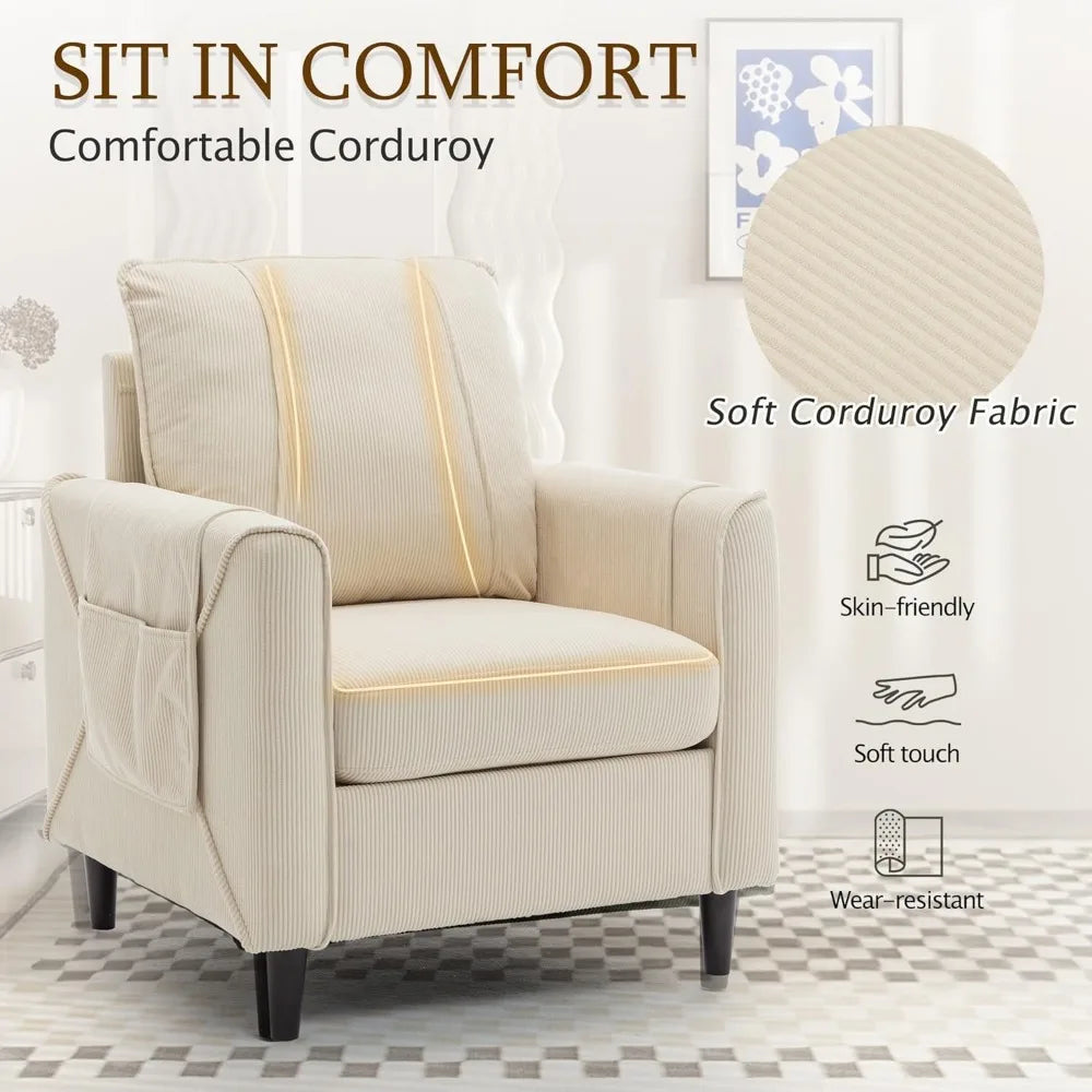 Accent Chair Mid-Century Modern Upholstered Armchair Living Room Chair