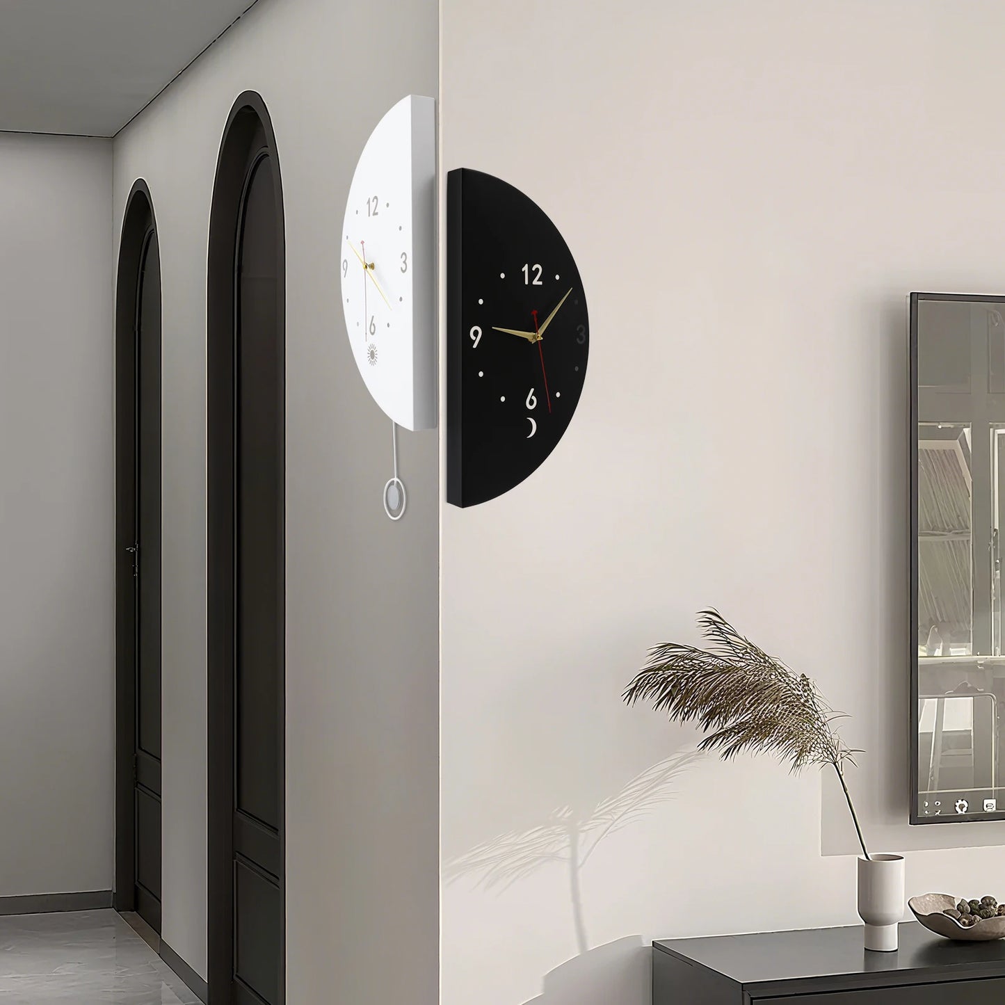 Double Sided Wall Clock 18 Inch Modern Battery Operated Decorative Clock