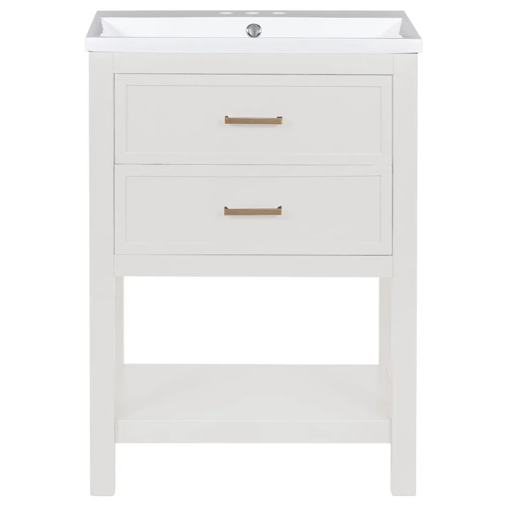 24 Inch Bathroom Vanity Modern Storage Cabinet with Sink and Drawers
