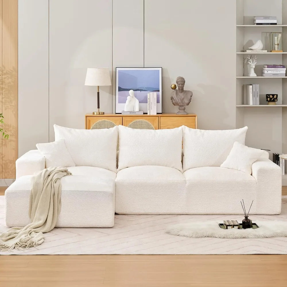 Luxury Modular 110" Sectional Sofa L-Shaped Cloud Couch Chaise Lounge