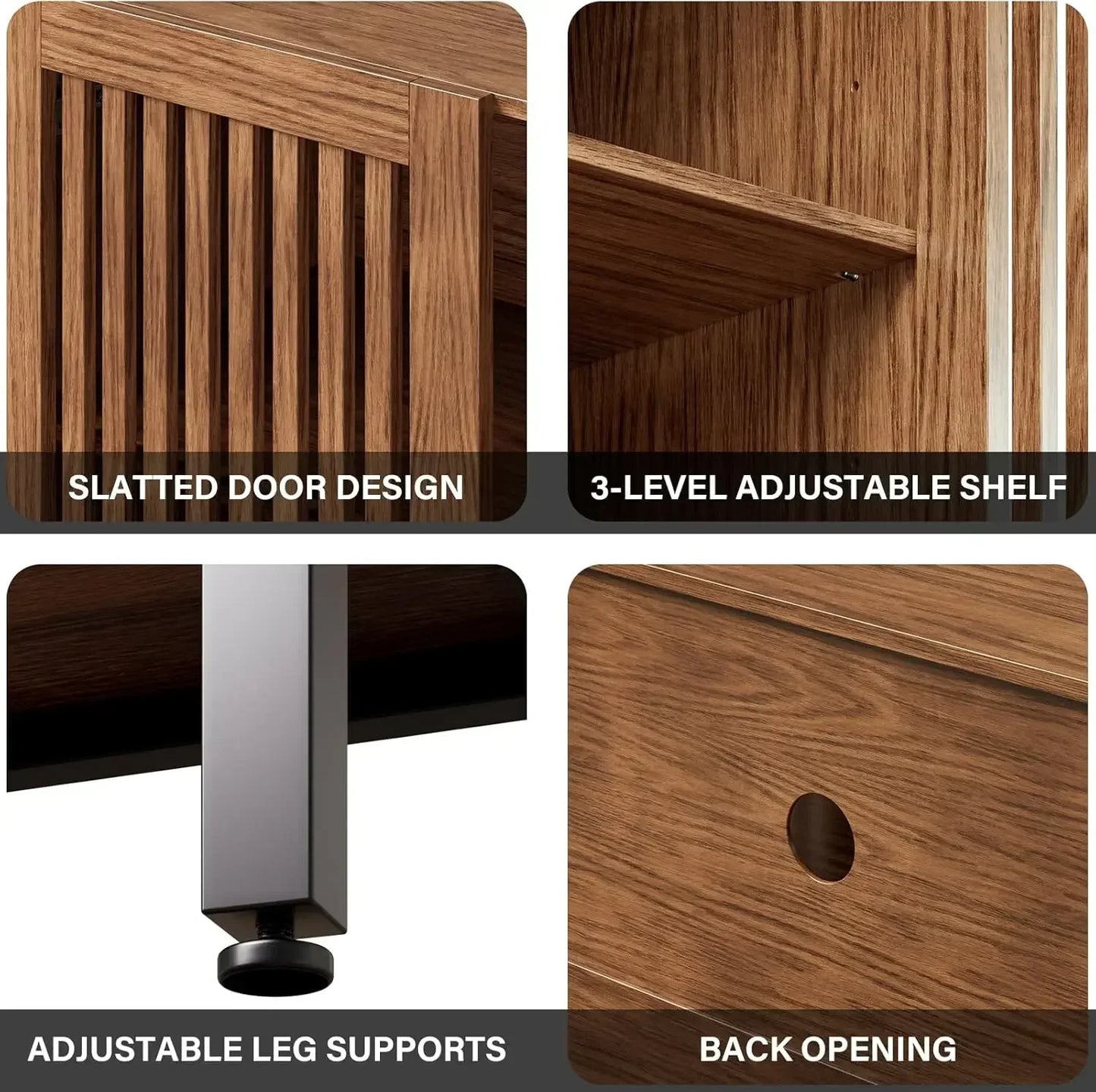 87" Farmhouse Buffet Cabinet with Metal Base Adjustable Shelf Sideboard