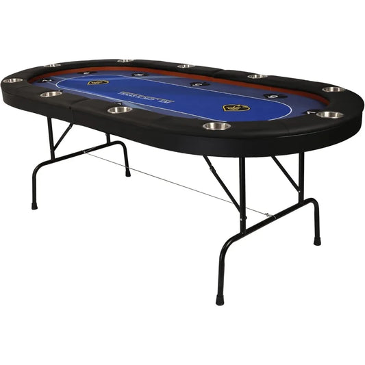 Poker Table for 10 Players 84 Inch Foldable with Stainless Steel Cup Holders
