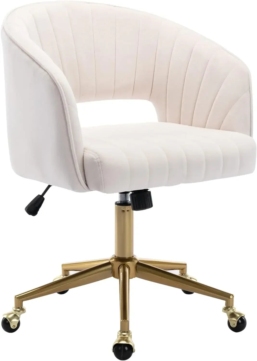 Home Office Chair Velvet Swivel Accent Armchair Modern Tufted Gold Base