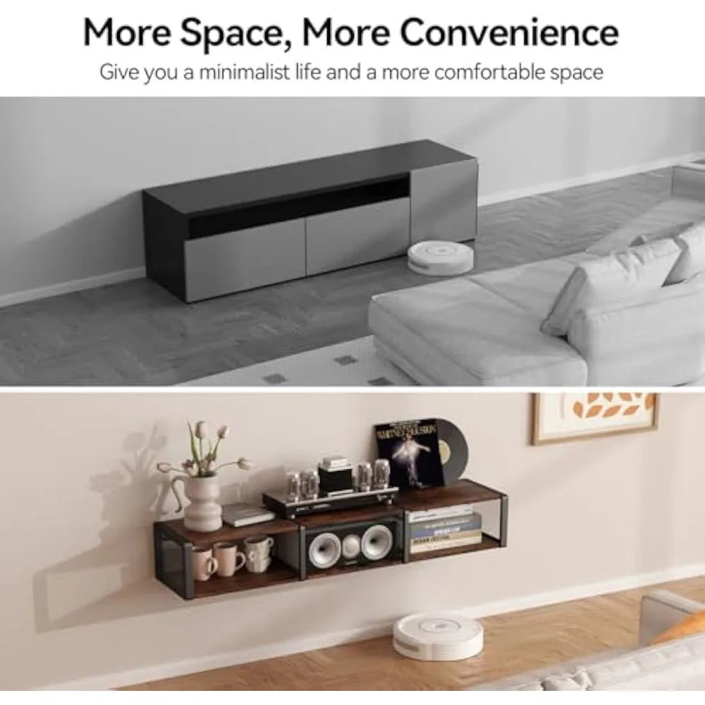 47-Inch GAOMON Wine Bar Cabinet LED Lighting Liquor Storage Adjustable Racks