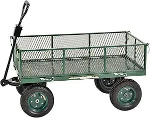 Ljustra Steel Utility Garden Wagon 1000 lb Load Capacity Heavy Duty
