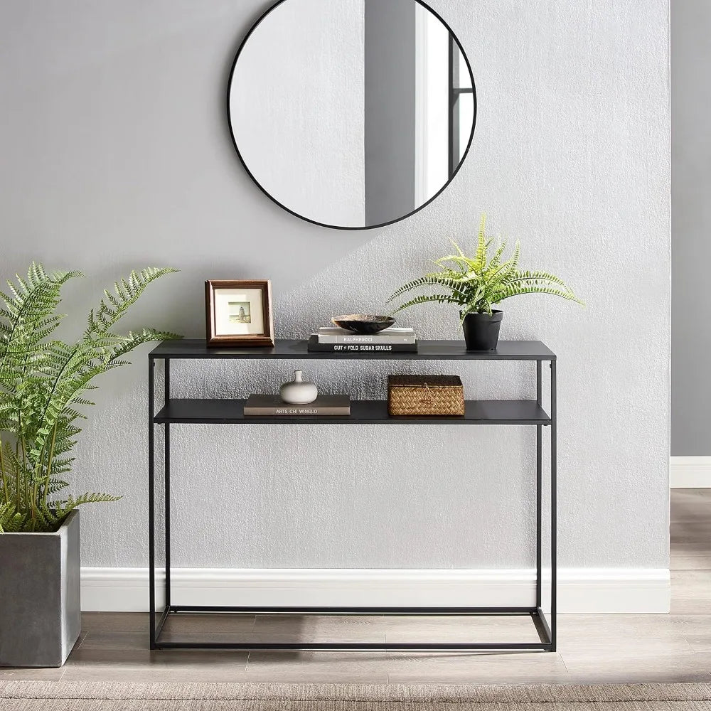 Braxton Sofa Console Table Modern Entryway Living Room Storage Shelf